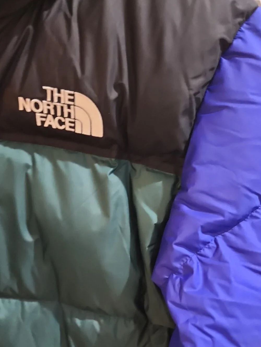 The North Face Mens Colorblock Puffer Jacket - Blue/Green/Black/Yellow